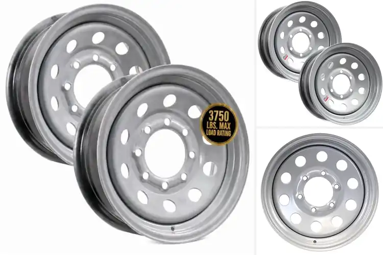 Detailed view of Best Silver Modular Trailer Rims