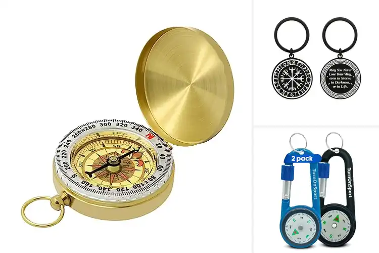 Detailed view of Best Wear Resistant Compass Keychains